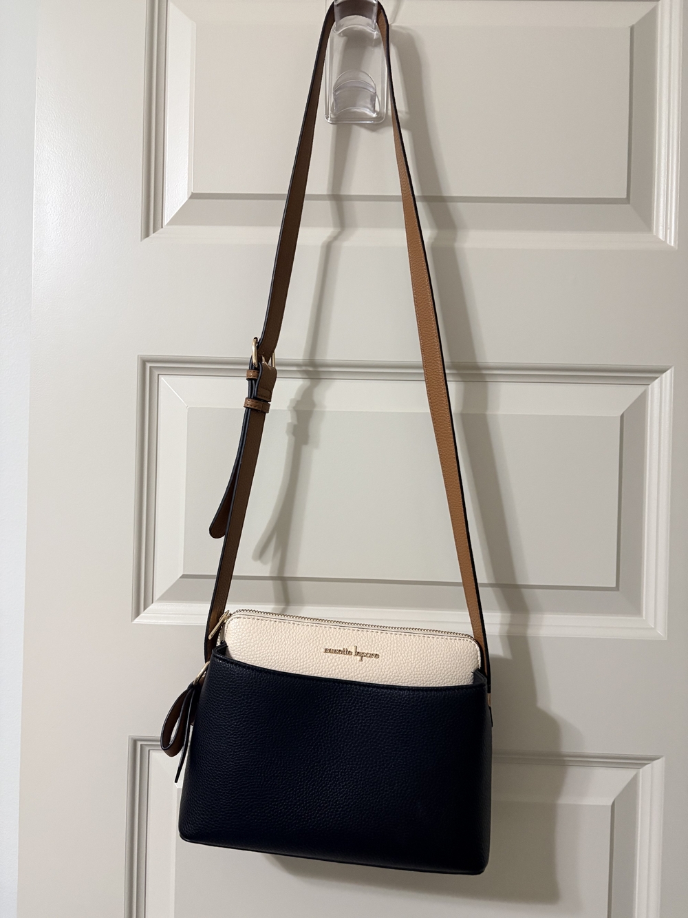 Peppy Two-Tone Crossbody Bag in Black and Cream